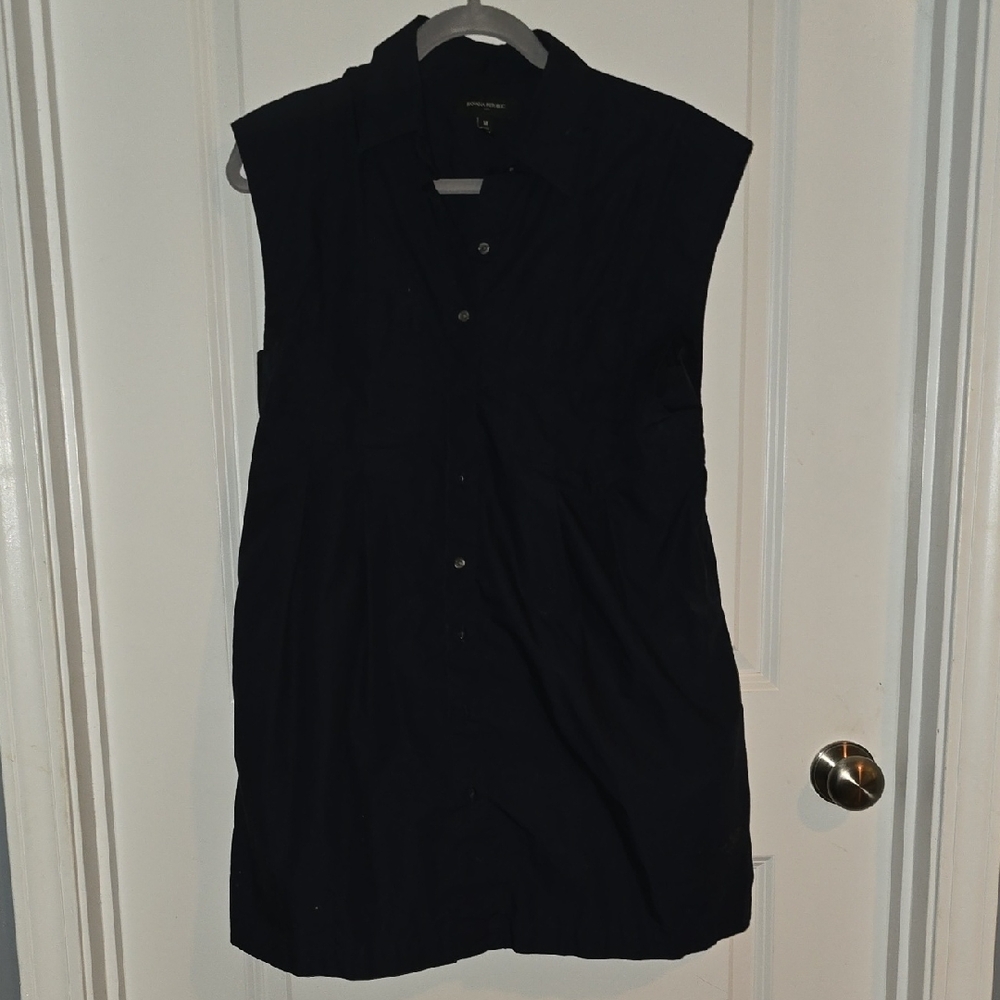Banana Republic Poplin Utility Mini Shirtdress (Preppy Navy)